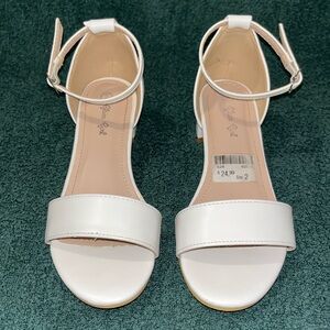 Girls White Ankle Strap Sandals